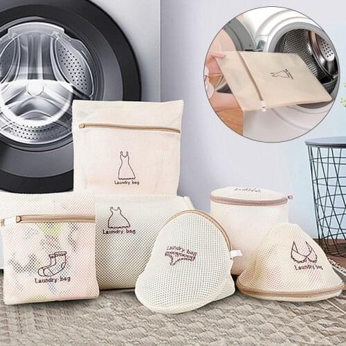 Wholesale Cartoon Polyester Mesh Laundry Bag Washing Bra Socks Net Bag For Underwear Sock Washing Machine Dirty Clothes Bra Bag