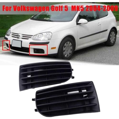 Car Front Bumper Fog Light Cover Grille Bezel for VW Golf 5 A5 MK5 2004-2009 Fog Lamp Hood Fog Lights Covers Grilles Frame