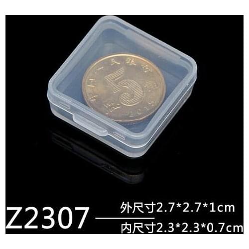 2.7x2.7x1cm Mini Plastic Box Clear Coin Capsules Box Small Parts Tools Jewelry Display Box Screw Sewing Case Beads Container Box