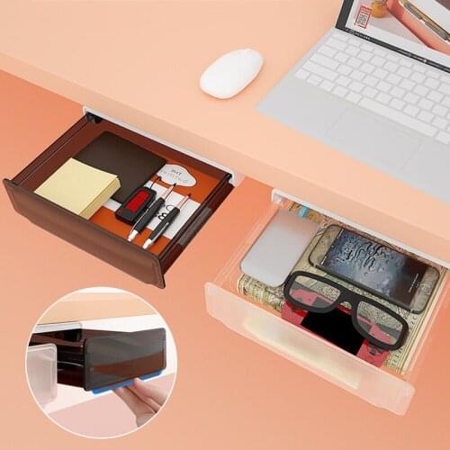 Under The Desk Drawer Home Office Organization Student Pen Holder Sundries Storage Containers Storage Box Stationery Organizer