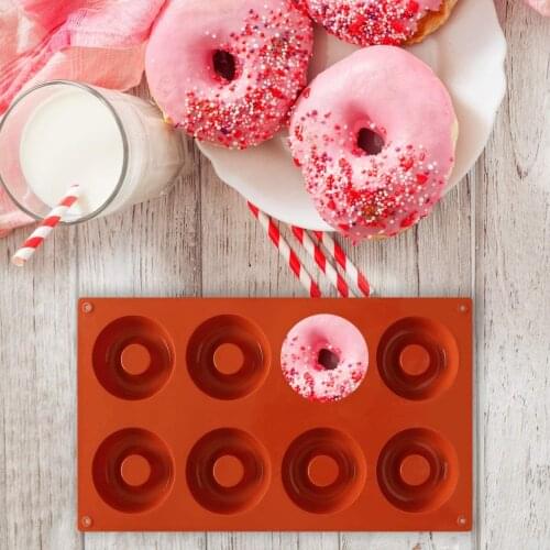 Silicone 8 Donut Maker 3D DIY Baking Pastry Cookie Chocolate Mold Muffin Cake Mould Dessert Handmade kitchen Decorating Tools