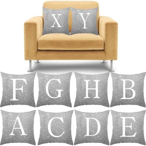 Modern Simple Letter Print Pillowcase Cushion Decorative Sofa Car Waist Throw Pillowcase Winter Silver Grey DIY Pillowcase