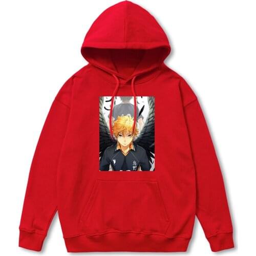 Haikyuu Anime Hinata And KageyamaPrints Sweatshirt Man Autumn Big Size Hooded Simple Fleece Hoodies Street S-XXL Man Tracksuit