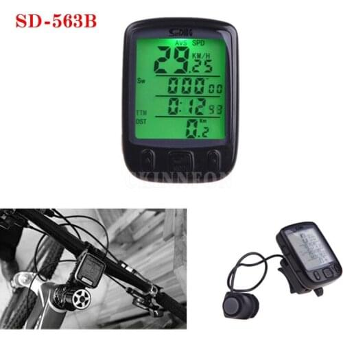 20Pcs/Lot SD-563A/B LCD Mountain Bicycle Computer Odometer Speedometer Waterproof With Backlight
