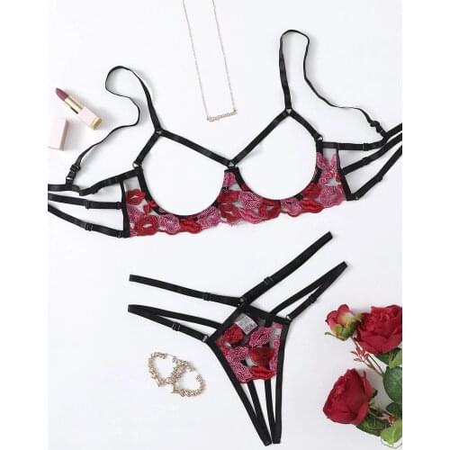 Women Sexy Lingerie Sensual Underwear Lace Bralette Nipple Split Open Bras Crotchless Sex Panties Temptation Erotic Costumes