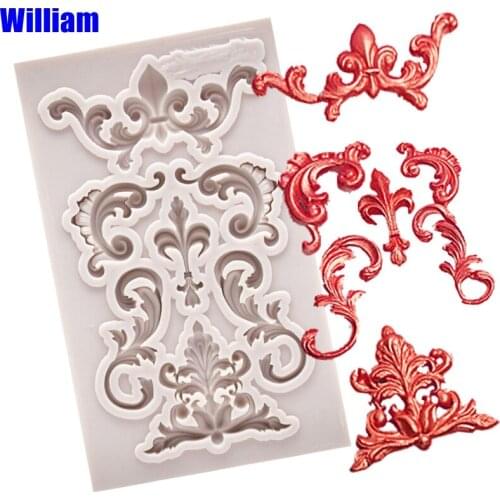1pcs Decorative lace relief lace European retro relief flower silicone mold DIY Chocolate Gumpaste Fondant Cake Decorating Tools