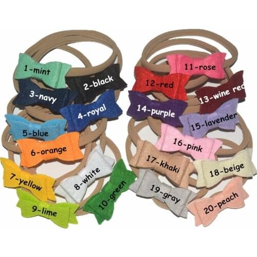 10pcs/lot ,7cm non-woven fabrics hair bows with nylon elastic hairband for girls headbands hair accessories