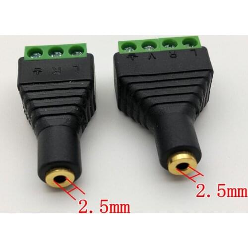 2pcs Gold plated 2.5mm Female socket Audio Terminal Binding Post adapter