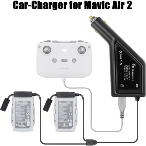 3 in 1 Car-Charger Mavic Air 2 Car Charger Dual Battery Charging USB Port Remote Control Charger for Mavic Air 2 Charger Hub