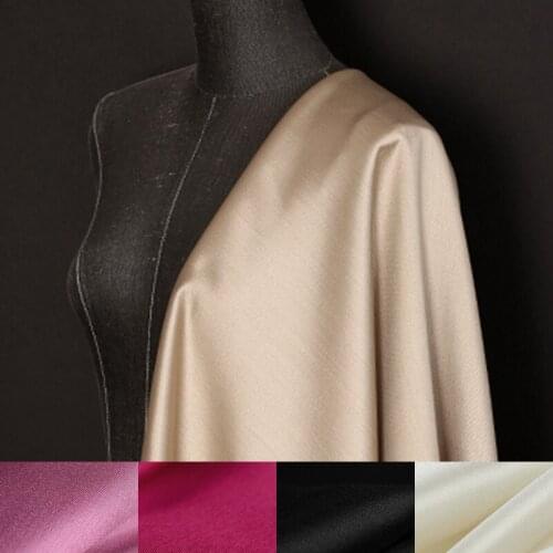 5 Colors! 110CM Wide 36MM Solid Color Silk Wool Fabric for Autumn and Spring Dress Coat Jacket E1433