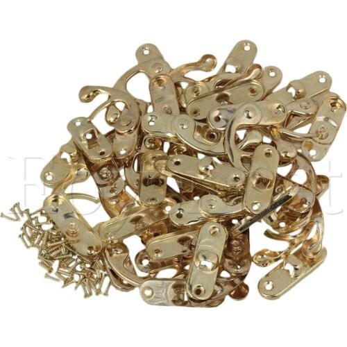 20pcs Yellow Vintage Jewelry Box Wooden Case Iron Horn Left Hook Lock