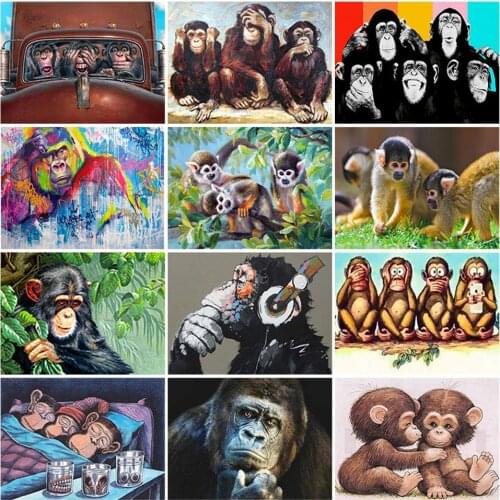 5D Diamond Painting orangutan Cross Stitch Full Square Monkey Picture With Rhinestones Diamond Mosaic Sale Diamond Embroidery