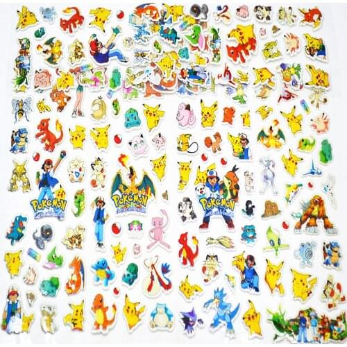 6 Sheets/set Cute Pokemones Stickers Kids Toys Sticker Girl Boy