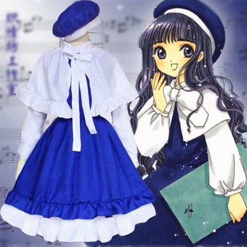 Anime Card Captor Sakura Daidouji Tomoyo Cosplay Costume Singer Long Dress Costumes Cosplay Daidouji Tomoyo Wig Cosplay