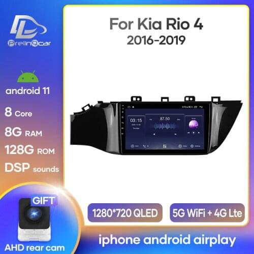 Prelingcar Android10.0 For KIA RIO 4 2016 2017 2018 2019 Car Radio Multimedia Video Player GPS Navigation NO DVD 2 Din Octa-Core