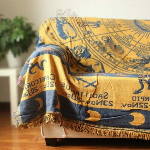 Free shipping 100%cotton thread throw Nordic geometric pattern thicken anti-slip sofa leisure blanket bedspread bed cover одеяло