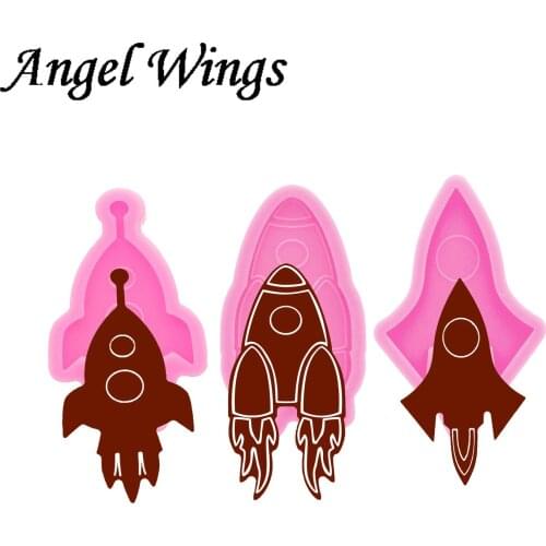 Shiny keychains rocket shape Silicone Molds DIY Jewelry keychain mould Epoxy Resin Mold Custom DY0184