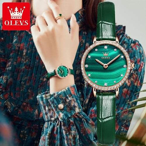 Reloj Mujer Womens Watches 2021 New Brand Luxury Fashion Quartz Watch Bracelet Green Dial Luxury Women Watches Relogio Feminino