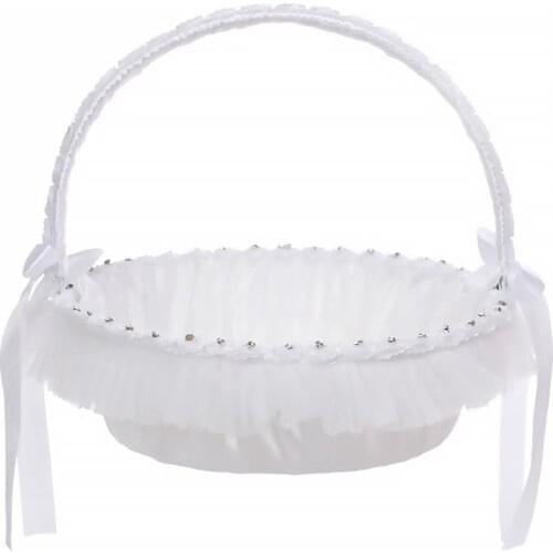 Flower Basket Hand-Held Beautiful Romantic Portable Delicate Wedding Flower Basket Storage Basket Party Supply