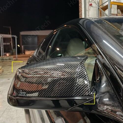 For BMW 5 6 7 Series F10 F11 F07 Gran Turismo 2010-2015 F12 F13 F01 F02 RearView Caps Side Wing Mirror Cover Black Carbon Look