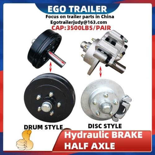 Ego trailer trailer axle trailer hub 10INCH hydraulic BRAKE HALF AXLE 5-114.3 TRAILER PARTS PRICE FOR PAIR