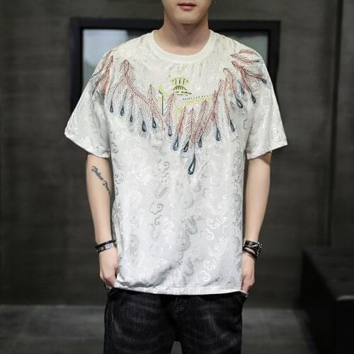 Men Clothing Oversized T Shirt Embroidery T Shirt Hip Hop Harajuku O-Neck Tops Cool Summer Streetwear Male Loose Tshirts KK3557