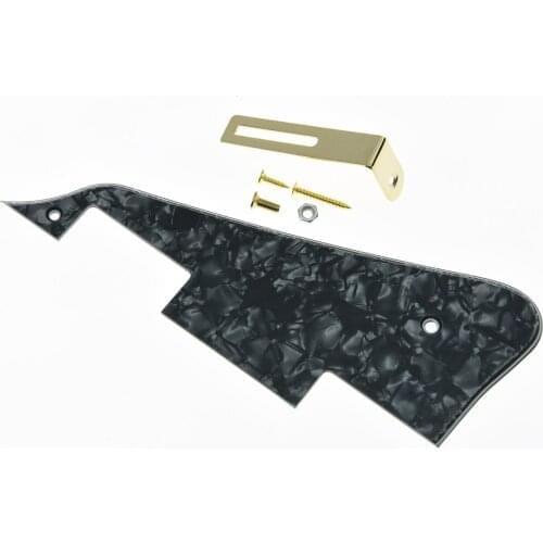 Kaish Black Pearl Pickguard Scratch Plate With Gold Bracket For LP Guitar
