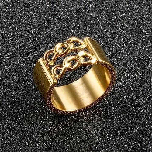 Punk Thick Cross Chain Rings Simple Unisex Vintage Gothic Stainless Steel Hip Hop Party Finger Jewelry Accessory For Women Men