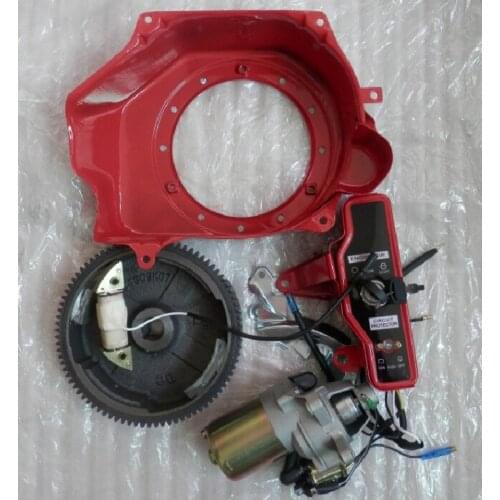 2KW ELECTRIC START KITS FOR HONDA GX160 GX200 E*2500 3KW GENERATOR HOUSING STARTER MOTOR FLYWHEEL CHARGE COIL SWITCH REFITTING