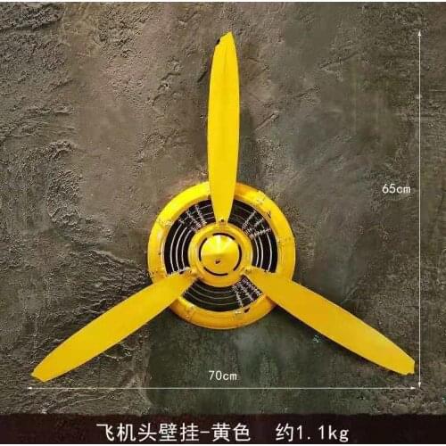 Wall Clock Vintage Decorative Metal Bar Home Living Room Decor Air Plane Propeller Europe Industrial Wall Hanging Ornament Art