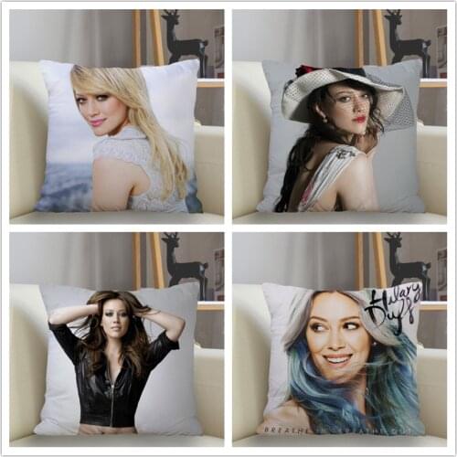 Musife Hilary Duff Pillowcase Custom Square Pillow Cover Case Zipper Pillowcase 35*35,40*40,45*45cm Drop Shipping