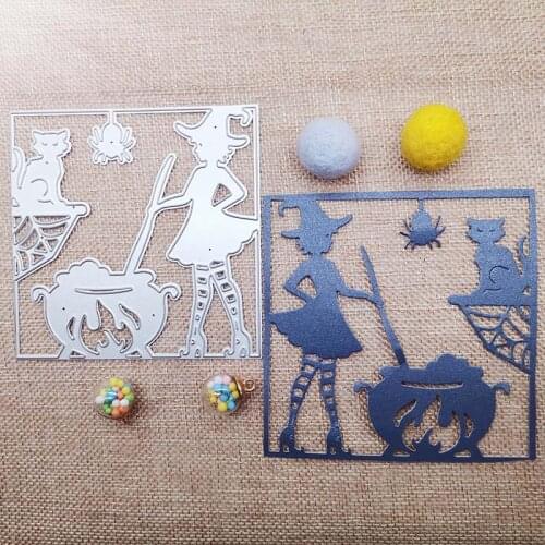 New Metal Cutting Dies Scrapbooking Halloween witch DIY Album Paper Card Craft Embossing stencil Dies 100*100mm