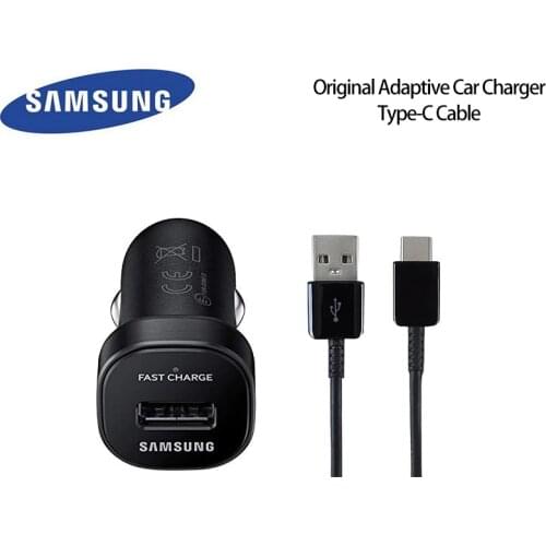Original Samsung Fast Car Charger Adaptive 100CM Type C/Micro USB Cable For Galaxy S20 S10 S9 S8 Plus S10e S20 Ultra A90 A51 A31