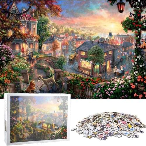 1000Pcs Quiet Town Paper Jigsaw Puzzle Adult Casual Kids Intelligence Toy Gift Parent-Child Interactive Decompression Game