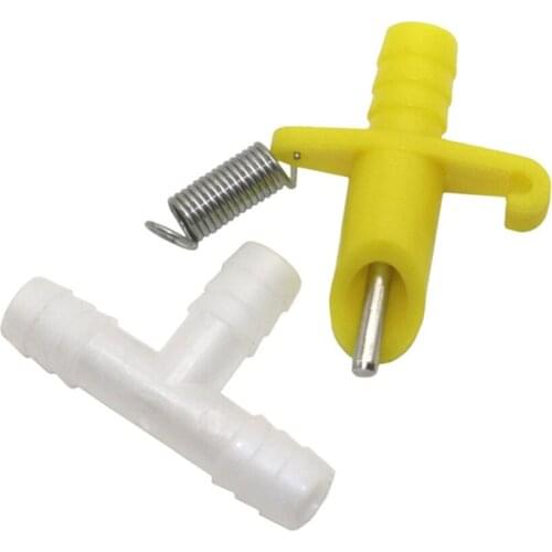 Animal Drinking Fountains Farm Animal Supplies Rabbit Use Nipple Drinking ABS material Spring Three - Way Pipe Animal feeding