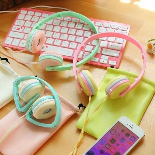 Birthday Gifts Cute Headphones with Mic Candy Color Foldable Kids Headset Earphone for Smartphone Girl Children Xiaomi PC Laptop