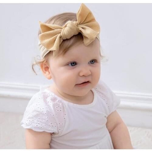 Baby Girl Headbands For Young Girls Cable Knit Elastic Hair Bands For Children Nylon Bows Headband Turban Baby Hair Accessories