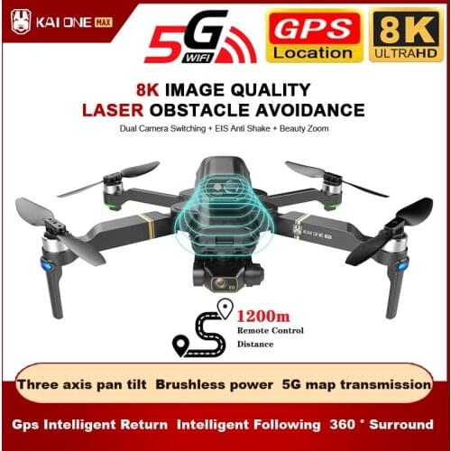 KAI ONE MAX 5G GPS Drone 8K HD Camera 3-Axis Gimbal Professional Anti-Shake Aerial Photography Brushless Foldable Quadcopter