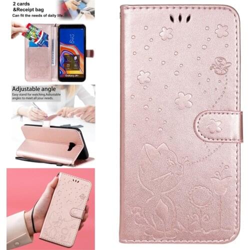 Luxury Mobile Bag For armor Samsung J4 Plus PU Leather Wallet Phone Shell Cover sFor Positivo Galaxy phone case J415 Prime Case