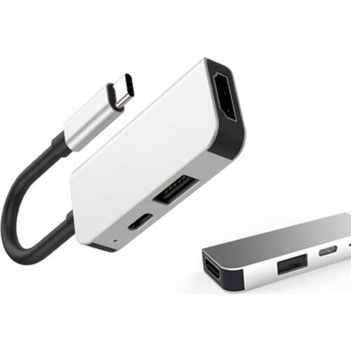 USB3.1 Hub Type-C to HD+USB Adapter 3-in-1 Multi-functional Laptop Splitter Converter Dock