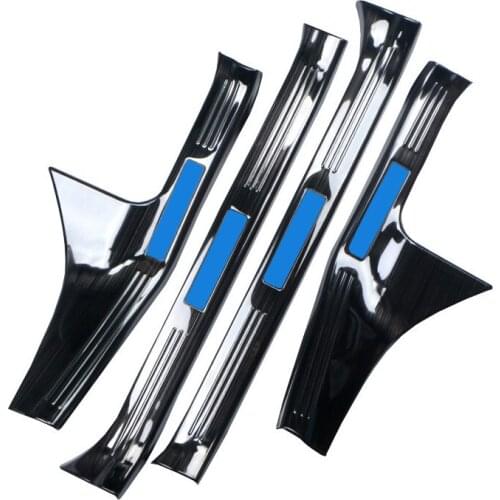 For Subaru Outback 2015 2016 2017 Door Sill Pedal Scuff Plate Stainless Steel Guard Protector Car Styling Sticker