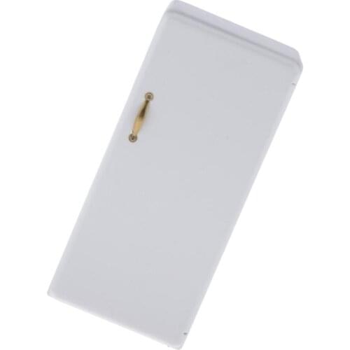 1/12 Wood White Refrigerator for Dollhouse Dining Room or Living Room Life Scenes Decor, Room Box Supplies DIY Crafts