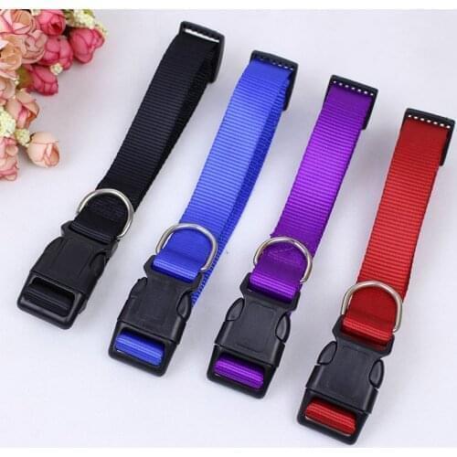 1 Pcs Nylon Dog Collar Classic Pet Collar Solid Color Nylon Dog Accessories with Quick Snap Buckle Adjustable Pet Collar for Dog