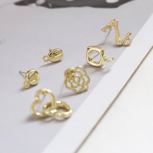 10pcs New Trendy geometric Earrings double love z-shaped alloy belt hanging stud earrings for women diy jewelry accessories