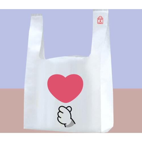 100pcs/lot Supermarket Shopping Plastic bags New Materiat Vest bags Gift Cosmetic Bags Food packaging bag