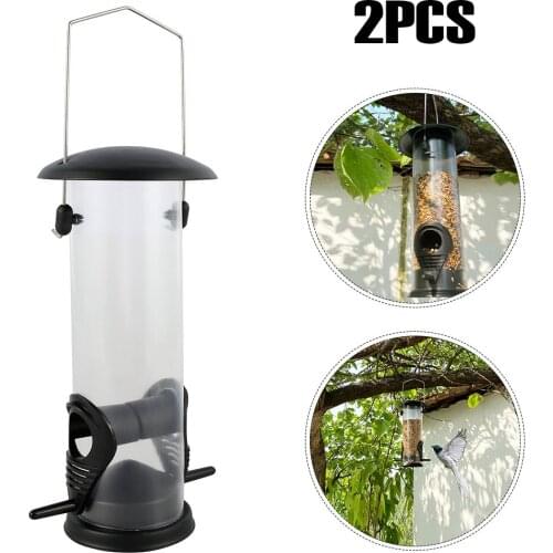2Pcs/Lot Garden Bird Feeders Transparent Hanging Wild Birds Food Container Home Outdoor Waterproof Bird Feeder Pet Supplies