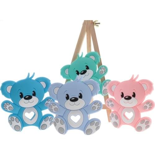 20pcs Silicone Baby Teether Bear Teethers Pendant For Pacifier Nurse Accessories Baby Products Silicone Teething Toys BPA Free