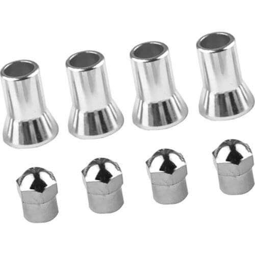 4 Sets Silver Chromed Plastic Car Truck Wheel TPMS Tire Air Valve Stem Dust Caps With Sleeve Cover Safety High Quality