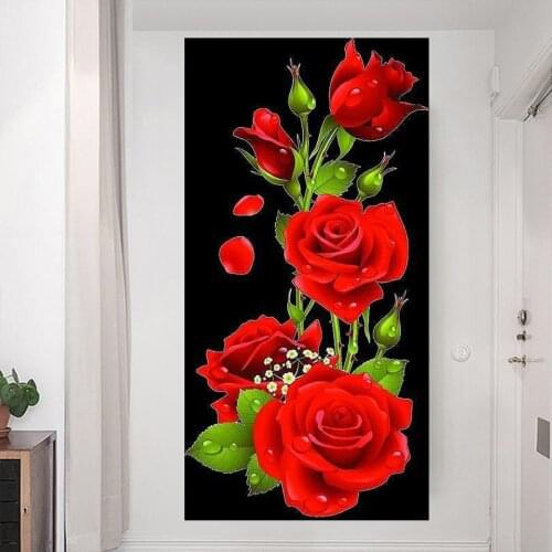 Large Square Round DIY 5D Diamond Painting Cross Stitch Kit Red Rose Diamonds Embroidery Crystal home Decor Mosaic Flower EE2024