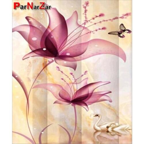 ParNarZar Diamond Embroidery Flowers Picture Rhinestones Diamond Mosaic Flower Full Square / Round Cross Stitch Kits Home Decor